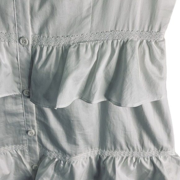 Gal Meets Glam Ann Ruffle Tiered Dress Womens Size 8 Soft White NWT $178 - Picture 12 of 16